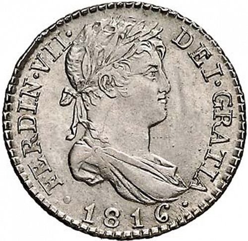 1 Real Obverse Image minted in SPAIN in 1816GJ (1808-33  -  FERNANDO VII)  - The Coin Database