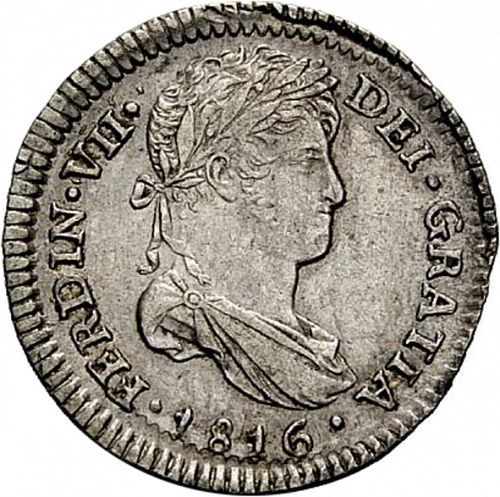 1 Real Obverse Image minted in SPAIN in 1816M (1808-33  -  FERNANDO VII)  - The Coin Database