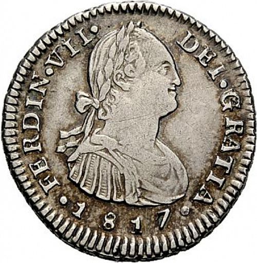 1 Real Obverse Image minted in SPAIN in 1817FJ (1808-33  -  FERNANDO VII)  - The Coin Database