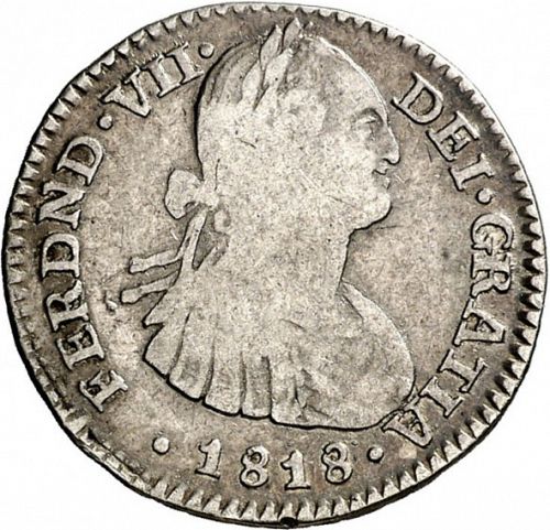 1 Real Obverse Image minted in SPAIN in 1818FJ (1808-33  -  FERNANDO VII)  - The Coin Database