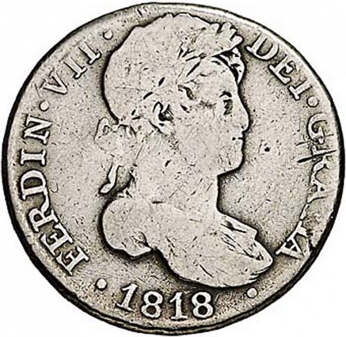 1 Real Obverse Image minted in SPAIN in 1818GJ (1808-33  -  FERNANDO VII)  - The Coin Database