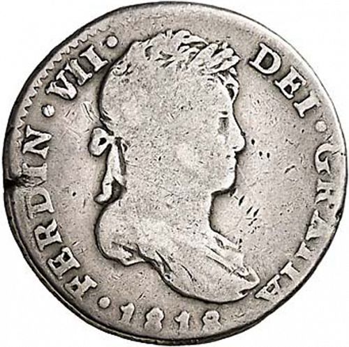 1 Real Obverse Image minted in SPAIN in 1818JJ (1808-33  -  FERNANDO VII)  - The Coin Database