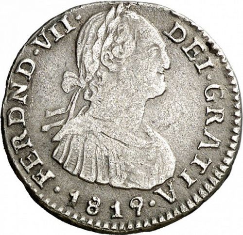 1 Real Obverse Image minted in SPAIN in 1819FJ (1808-33  -  FERNANDO VII)  - The Coin Database