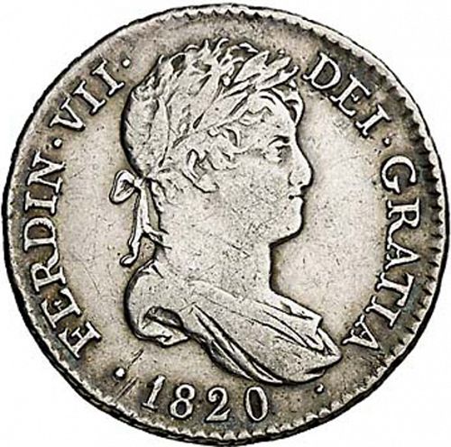 1 Real Obverse Image minted in SPAIN in 1820GJ (1808-33  -  FERNANDO VII)  - The Coin Database