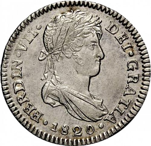1 Real Obverse Image minted in SPAIN in 1820M (1808-33  -  FERNANDO VII)  - The Coin Database