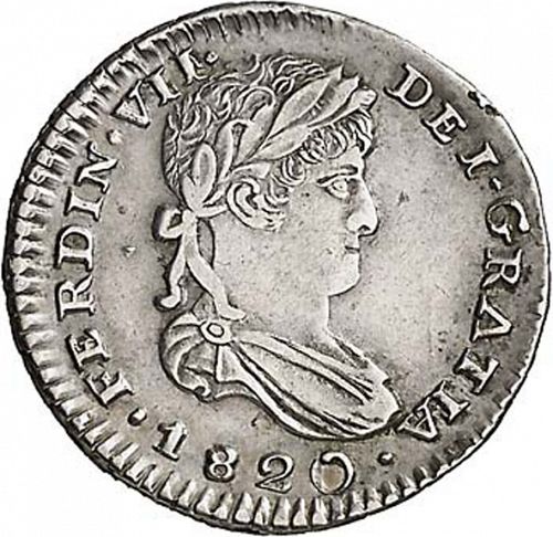 1 Real Obverse Image minted in SPAIN in 1820RG (1808-33  -  FERNANDO VII)  - The Coin Database