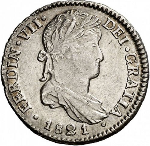1 Real Obverse Image minted in SPAIN in 1821PJ (1808-33  -  FERNANDO VII)  - The Coin Database