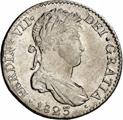 1 Real Obverse Image minted in SPAIN in 1823PJ (1808-33  -  FERNANDO VII)  - The Coin Database