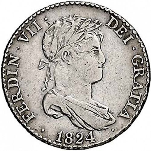 1 Real Obverse Image minted in SPAIN in 1824AJ (1808-33  -  FERNANDO VII)  - The Coin Database