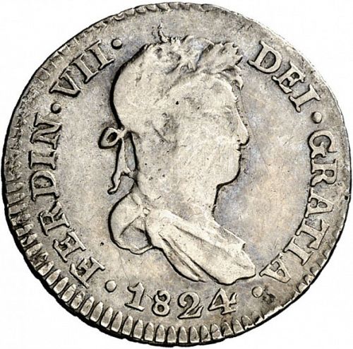 1 Real Obverse Image minted in SPAIN in 1824T (1808-33  -  FERNANDO VII)  - The Coin Database