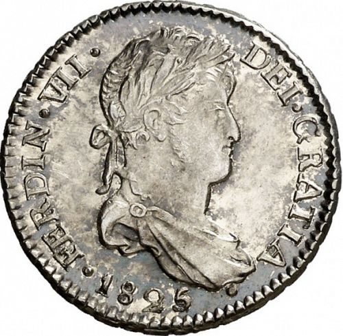 1 Real Obverse Image minted in SPAIN in 1825JL (1808-33  -  FERNANDO VII)  - The Coin Database