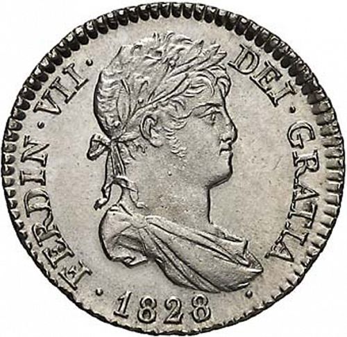 1 Real Obverse Image minted in SPAIN in 1828AJ (1808-33  -  FERNANDO VII)  - The Coin Database