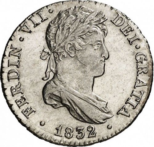 1 Real Obverse Image minted in SPAIN in 1832JB (1808-33  -  FERNANDO VII)  - The Coin Database