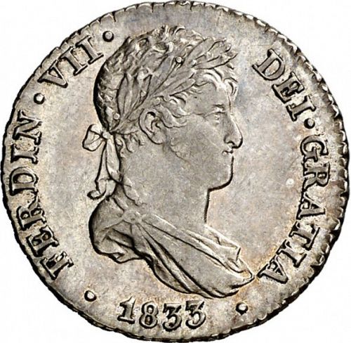 1 Real Obverse Image minted in SPAIN in 1833JB (1808-33  -  FERNANDO VII)  - The Coin Database
