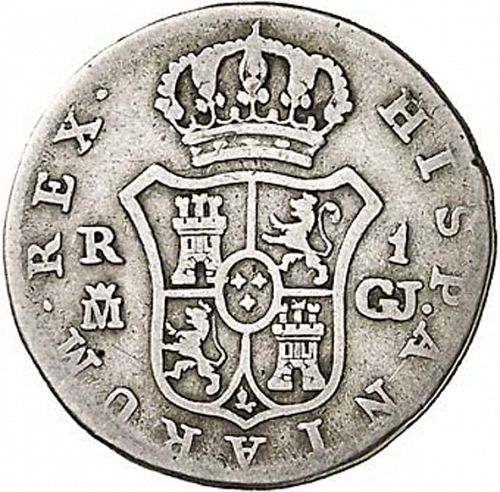 1 Real Reverse Image minted in SPAIN in 1814GJ (1808-33  -  FERNANDO VII)  - The Coin Database