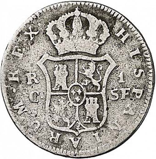 1 Real Reverse Image minted in SPAIN in 1814SF (1808-33  -  FERNANDO VII)  - The Coin Database