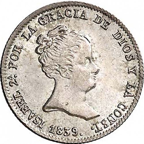 1 Real Obverse Image minted in SPAIN in 1839CL (1833-48  -  ISABEL II)  - The Coin Database