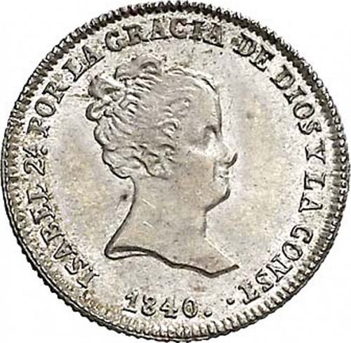1 Real Obverse Image minted in SPAIN in 1840RD (1833-48  -  ISABEL II)  - The Coin Database