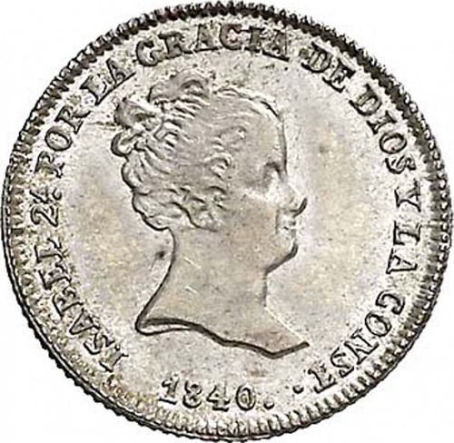 1 Real Obverse Image minted in SPAIN in 1840RD (1833-48  -  ISABEL II)  - The Coin Database