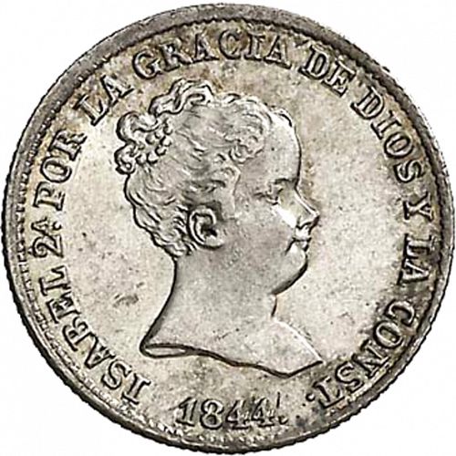 1 Real Obverse Image minted in SPAIN in 1844CL (1833-48  -  ISABEL II)  - The Coin Database