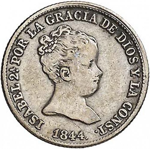 1 Real Obverse Image minted in SPAIN in 1844RD (1833-48  -  ISABEL II)  - The Coin Database