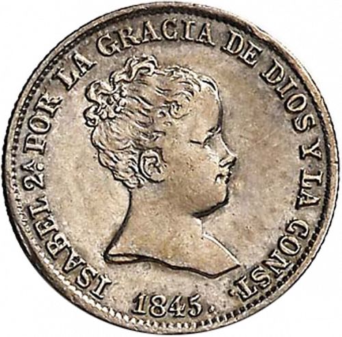 1 Real Obverse Image minted in SPAIN in 1845CL (1833-48  -  ISABEL II)  - The Coin Database