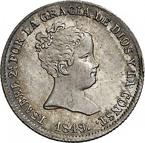 1 Real Obverse Image minted in SPAIN in 1849CL (1833-48  -  ISABEL II)  - The Coin Database