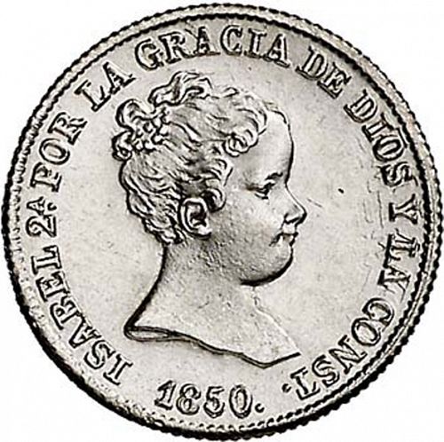 1 Real Obverse Image minted in SPAIN in 1850RD (1833-48  -  ISABEL II)  - The Coin Database