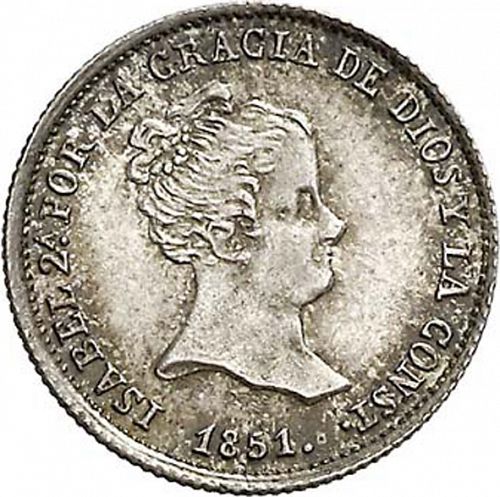 1 Real Obverse Image minted in SPAIN in 1851RD (1833-48  -  ISABEL II)  - The Coin Database