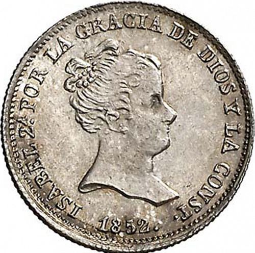 1 Real Obverse Image minted in SPAIN in 1852RD (1833-48  -  ISABEL II)  - The Coin Database