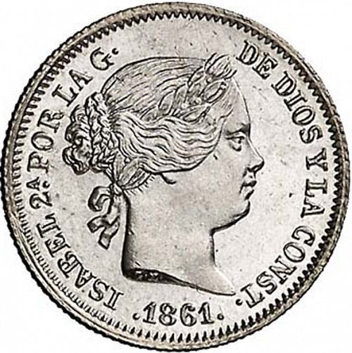 1 Real Obverse Image minted in SPAIN in 1861 (1849-64  -  ISABEL II - Decimal Coinage)  - The Coin Database