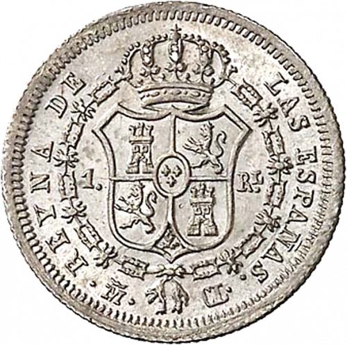 1 Real Reverse Image minted in SPAIN in 1838CL (1833-48  -  ISABEL II)  - The Coin Database