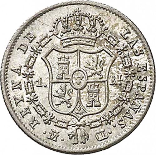 1 Real Reverse Image minted in SPAIN in 1839CL (1833-48  -  ISABEL II)  - The Coin Database