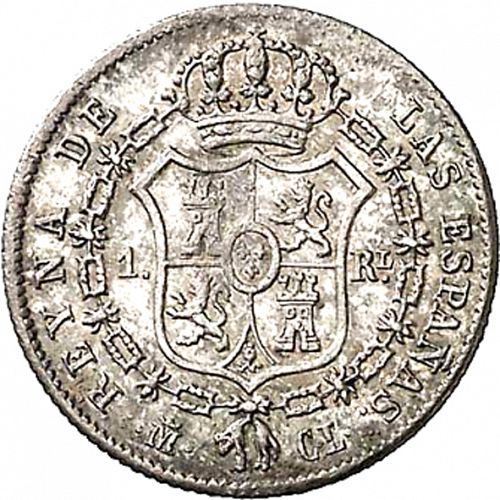 1 Real Reverse Image minted in SPAIN in 1844CL (1833-48  -  ISABEL II)  - The Coin Database