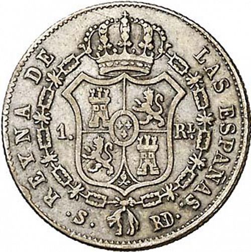 1 Real Reverse Image minted in SPAIN in 1844RD (1833-48  -  ISABEL II)  - The Coin Database