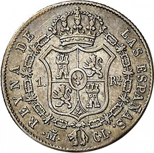 1 Real Reverse Image minted in SPAIN in 1845CL (1833-48  -  ISABEL II)  - The Coin Database