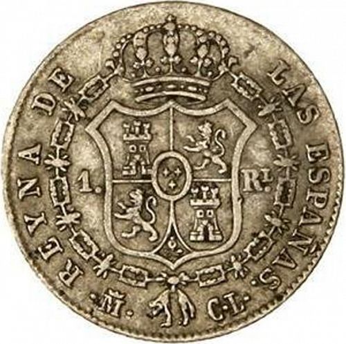 1 Real Reverse Image minted in SPAIN in 1847CL (1833-48  -  ISABEL II)  - The Coin Database
