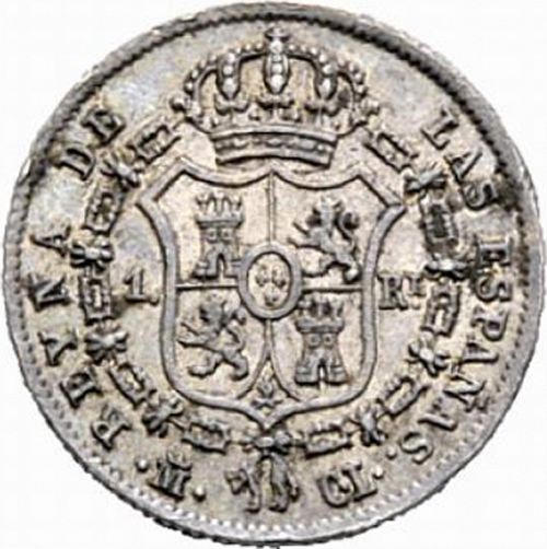 1 Real Reverse Image minted in SPAIN in 1848CL (1833-48  -  ISABEL II)  - The Coin Database