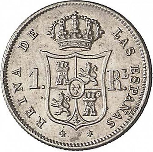 1 Real Reverse Image minted in SPAIN in 1852 (1849-64  -  ISABEL II - Decimal Coinage)  - The Coin Database