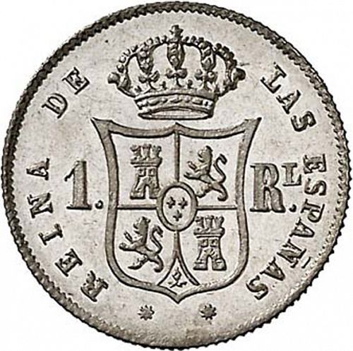 1 Real Reverse Image minted in SPAIN in 1853 (1849-64  -  ISABEL II - Decimal Coinage)  - The Coin Database