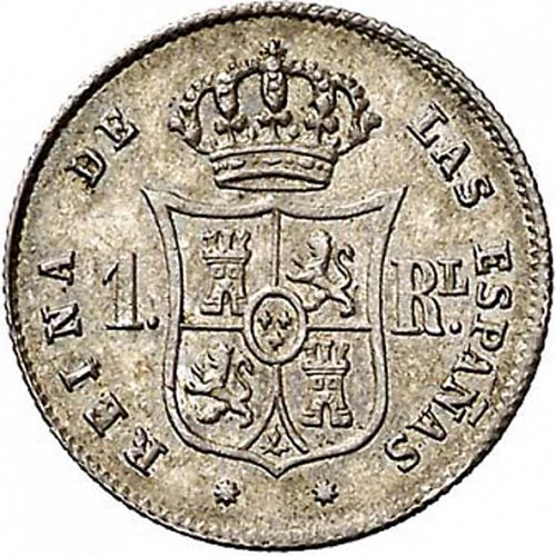 1 Real Reverse Image minted in SPAIN in 1855 (1849-64  -  ISABEL II - Decimal Coinage)  - The Coin Database
