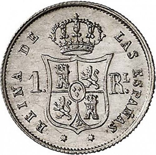 1 Real Reverse Image minted in SPAIN in 1857 (1849-64  -  ISABEL II - Decimal Coinage)  - The Coin Database
