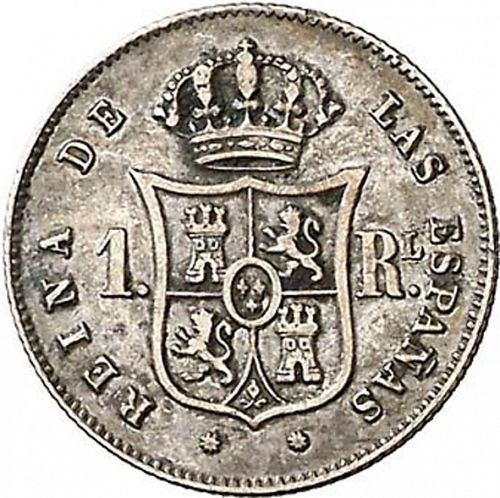 1 Real Reverse Image minted in SPAIN in 1859 (1849-64  -  ISABEL II - Decimal Coinage)  - The Coin Database