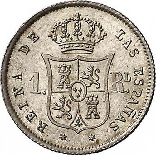 1 Real Reverse Image minted in SPAIN in 1859 (1849-64  -  ISABEL II - Decimal Coinage)  - The Coin Database