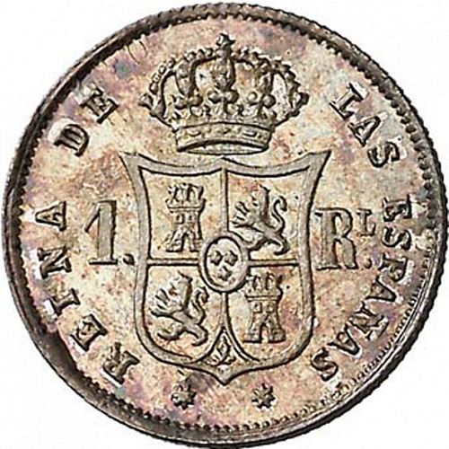 1 Real Reverse Image minted in SPAIN in 1859 (1849-64  -  ISABEL II - Decimal Coinage)  - The Coin Database