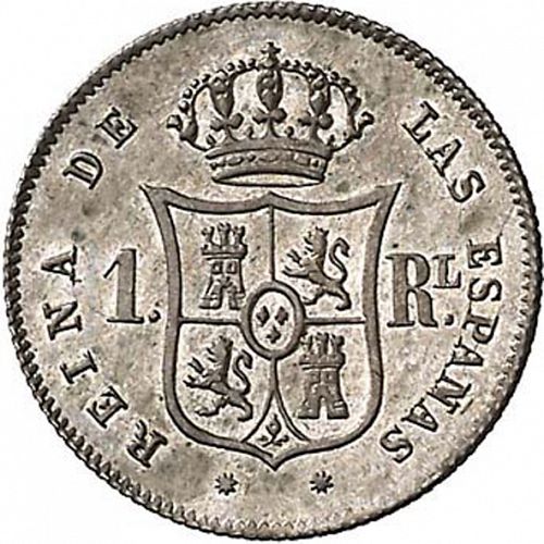 1 Real Reverse Image minted in SPAIN in 1860 (1849-64  -  ISABEL II - Decimal Coinage)  - The Coin Database