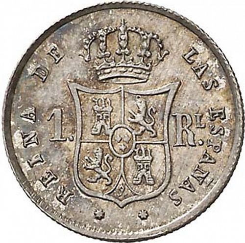 1 Real Reverse Image minted in SPAIN in 1860 (1849-64  -  ISABEL II - Decimal Coinage)  - The Coin Database