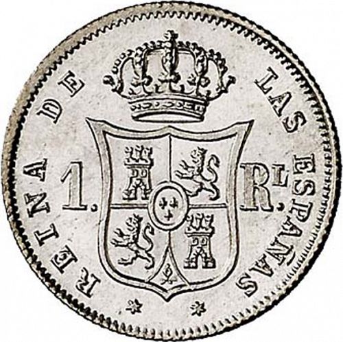 1 Real Reverse Image minted in SPAIN in 1861 (1849-64  -  ISABEL II - Decimal Coinage)  - The Coin Database