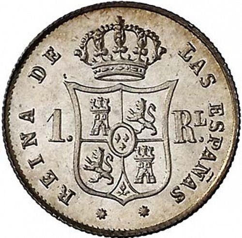 1 Real Reverse Image minted in SPAIN in 1862 (1849-64  -  ISABEL II - Decimal Coinage)  - The Coin Database