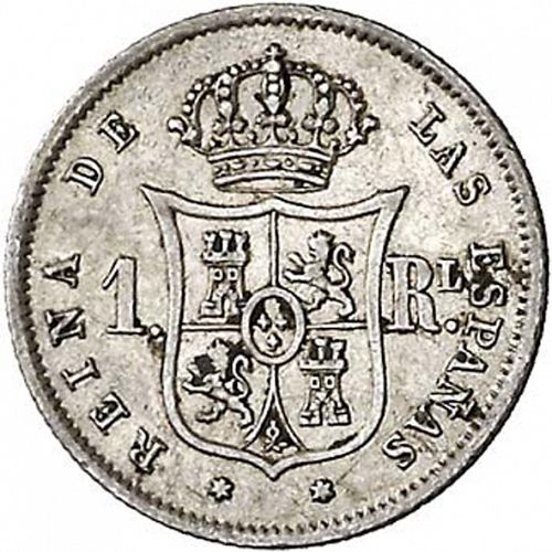 1 Real Reverse Image minted in SPAIN in 1862 (1849-64  -  ISABEL II - Decimal Coinage)  - The Coin Database